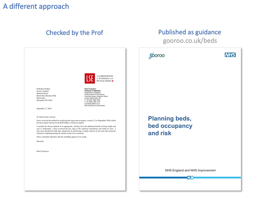 letter from a professor of statistics, guidance from NHS Improvement